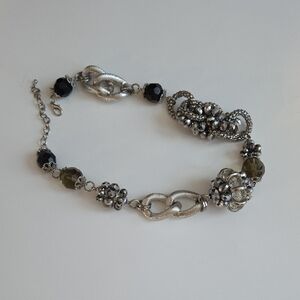 Elegant Silver and Black Women's Bracelet